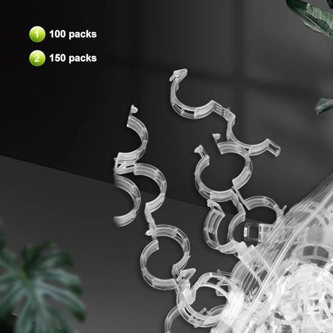 Secured Plastic Plant Clip, 2025 Upgrade Plant Support Clips Reusable Garden Clips, Garden Clips for Climbing Plants, Plastic Trellis Clips Tomato Grape Vine Vegetables Plant Fixing Clips (300, Green)