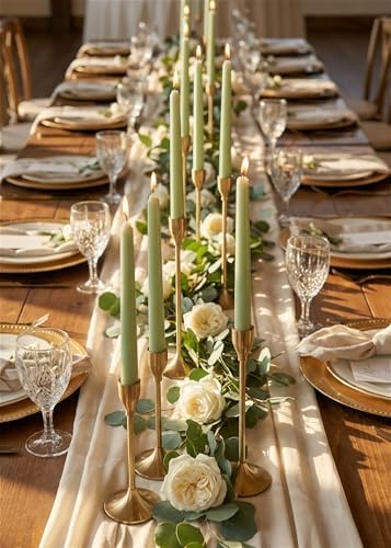 10" Classic Taper Candles, Spring Green, 12-Pack, 7-8 Hours Long Burning, Unscented Tall Candlesticks - Image 7
