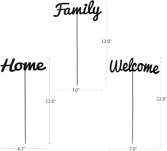 Metal Letter Welcome Yard Sign with Stake Outdoor Decorations Garden Lawn Front Porch Outside Letter Yard Sign Garden Stake Decor (Welcome Home Family)