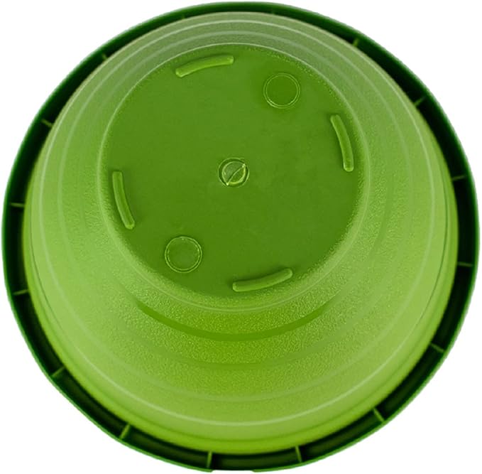 The HC Companies Rings Flower Planter - Self Watering Plant Pots for Herbs & More - Round Lightweight Outdoor & Indoor Planter (16" Green, Pack of 1)