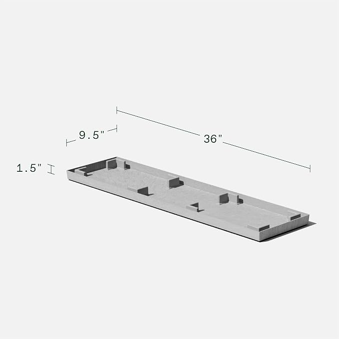 Veradek Midori Long Trough Planter (Light Grey, 39 inch - 2 Pack with 2 Saucer Trays)
