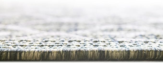 Unique Loom Outdoor Trellis Collection Area Rug - Tribal Trellis (3' 3" x 5' 3" Oval, Green/ Natural)