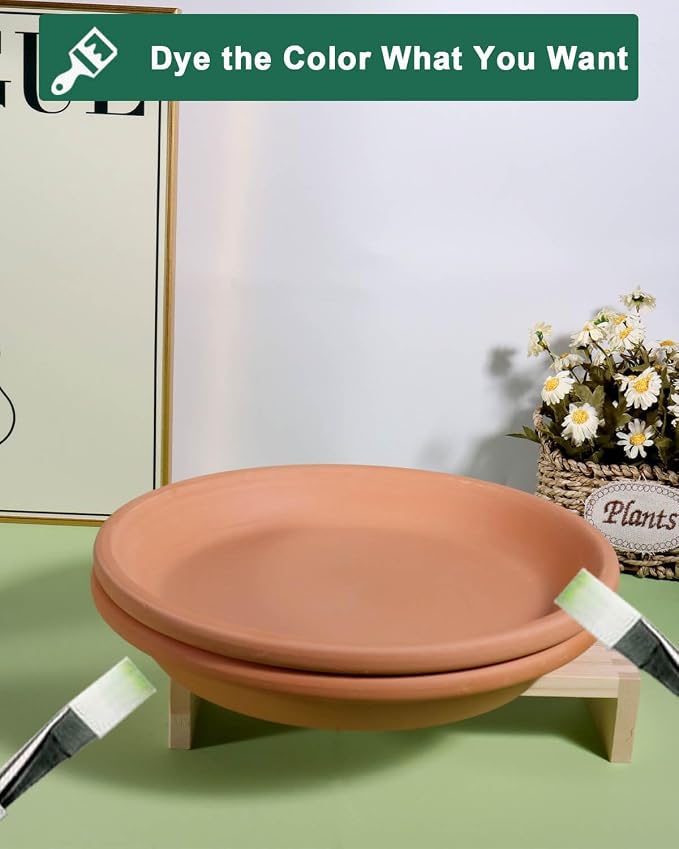 vensovo 11 Inch Terracotta Plant Saucer Pots Tray - 3 Pcs Round Planter Saucers for Indoor & Outdoor Plants, Large Clay Trays Perfect for 10,10.5,11 Inch Flower Pot
