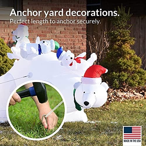 30 Pack Tent Stakes Metal Garden Edging Fence Hooks Pegs Christmas Decoration Stakes Made USA 9 inches Long - Image 7