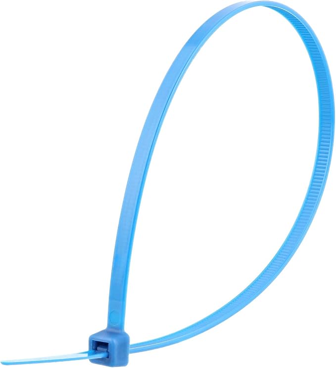 Electriduct 8" Nylon Cable Zip Ties Self-Locking Adjustable Plastic Ties - Fluorescent Blue (100 Pack)