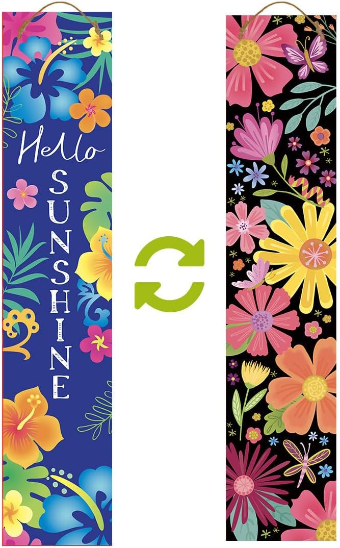 Briarwood Lane Spring Double Sided Reversible Pine Porch Leaner 47x9.5 Fun Florals For Spring Porch Leaner