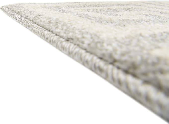 Unique Loom Athens Collection Classic Geometric Modern Border Design Area Rug (2' 0 x 6' 0 Runner, Gray/ Beige)