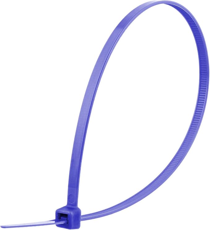 Electriduct 7" Nylon Cable Zip Ties Self-Locking Adjustable Plastic Ties - Blue (100 Pack)