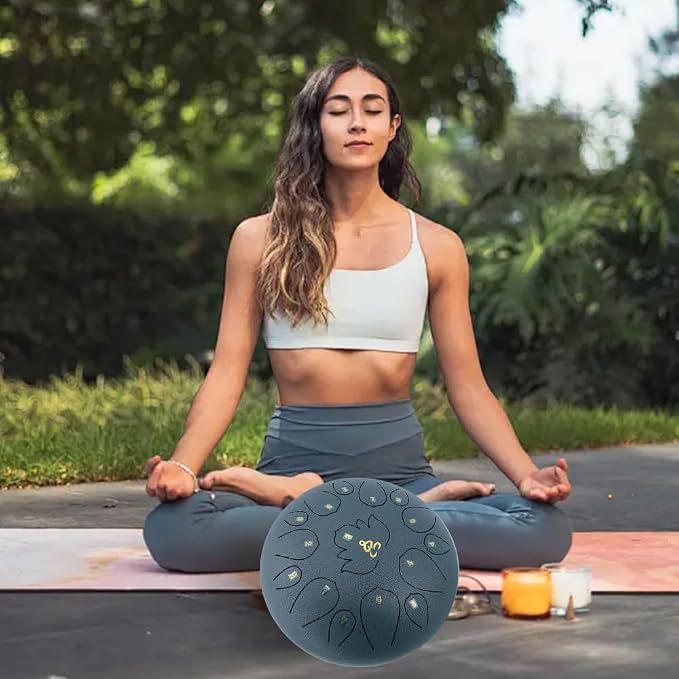 12 Inches 15 Notes Rain Drum for Outside,Steel Tongue Drum with Mallets & Storage Bag,Meditation Rain Chime for Adults,Friends,Family