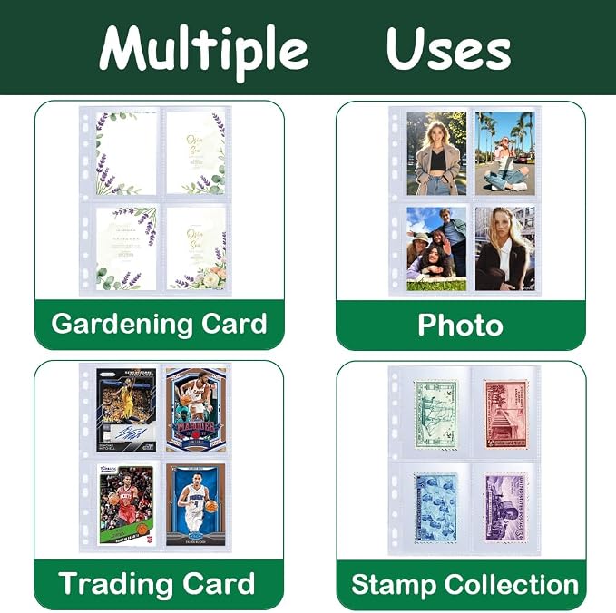 200 Pockets Seed Storage Organizer Sleeves for 3/4 Ring Binder, 50 Pack Clear Garden Seed Packet Organizer(A4), Large Top Loading Seed Holder Book Sheet Protectors, Seed Saving Sleeves