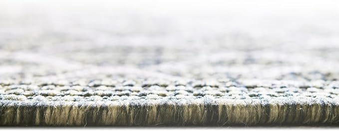 Unique Loom Outdoor Trellis Collection Area Rug - Tribal Trellis (10' x 14' 1" Rectangle, Green/ Natural)