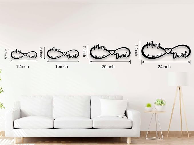 Wedding Gifts for Couples 2025 | Personalized Couples Gift for Her | Anniversary Wedding Date Sign | Gold Wall Decor | Bridal Shower Gift | Infinity Sign