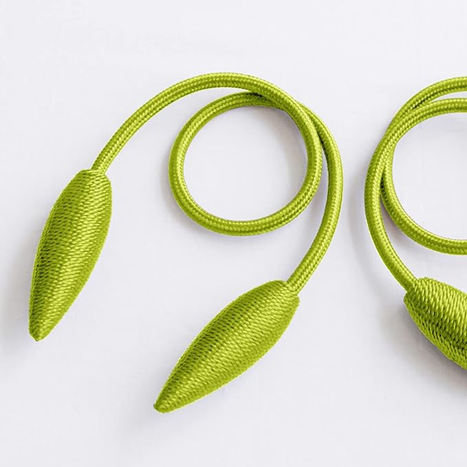 Valea Home 2 Pieces Curtain Tiebacks Clips Creative Window Drape Twist Tie Backs European Style Custom Made Curtain Holders Decorative Draperies Holdbacks, Green
