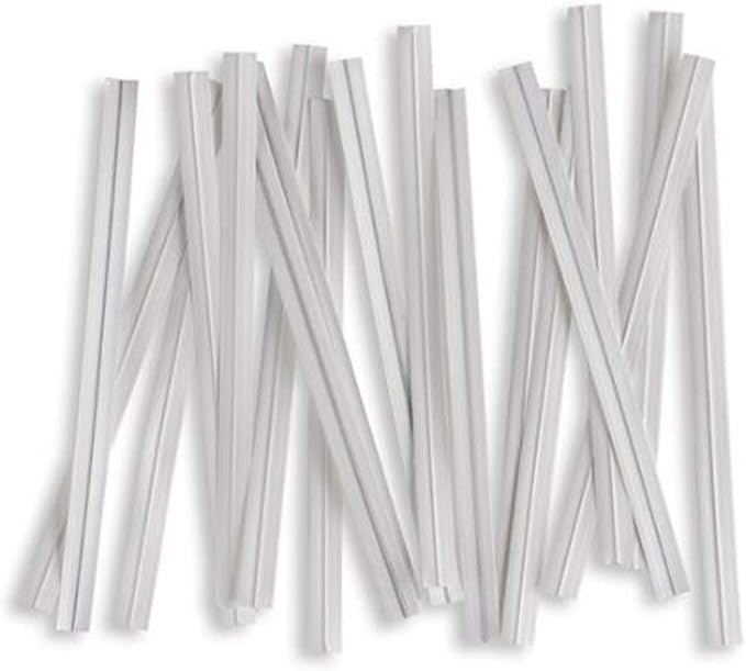 Weststone 2000pcs Plastic/Paper Coated White 7" x 1/4"(6mm) Twist Ties - Won't Rip or Pull Off
