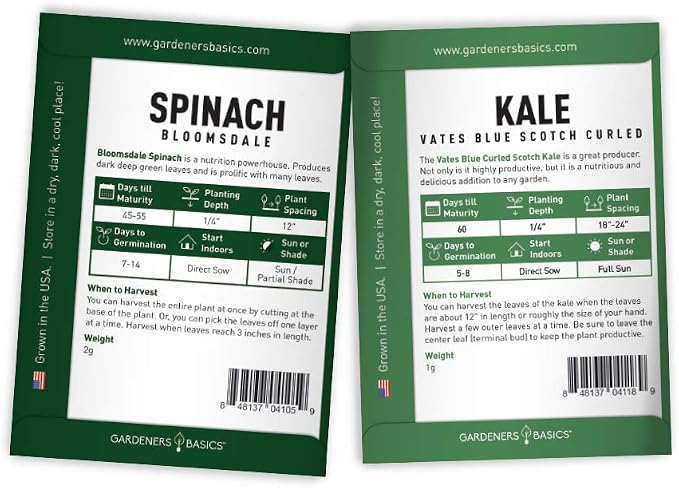 Beginner Indoor Garden Lettuce Kit - Includes Romaine, Buttercrunch Lettuces, Spinach, Arugula, and Kale Heirloom Seeds, Pots, Soils and Plant Markers - Complete Indoor Vegetable Garden Starter Kit