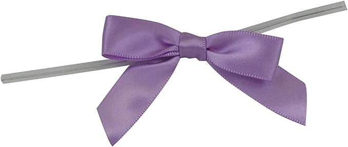 Reliant Ribbon 5171-05103-2X1 Satin Twist Tie Bows - Small Bows, 5/8 Inch X 100 Pieces, Orchid