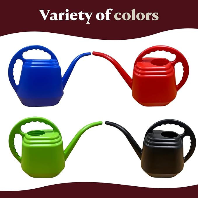 KP KOOL PRODUCTS One Gallon Red Watering Can β Drable Plastic Indoor & Outdoor Plant Waterer β Lightweight Garden Tool with Easy Pour Spout β Perfect for Flowers, Herbs, Lawns & Houseplants β 1 Pack