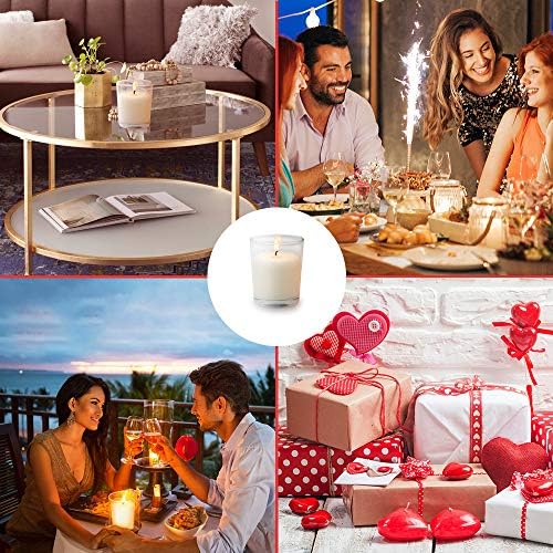 30 Packs Unscented White Votive Candles in Glass, Small 1.2oz Natural Soy Wax Candles for Christmas Wedding Party Table Home Spa Holidays Decoration - Image 7