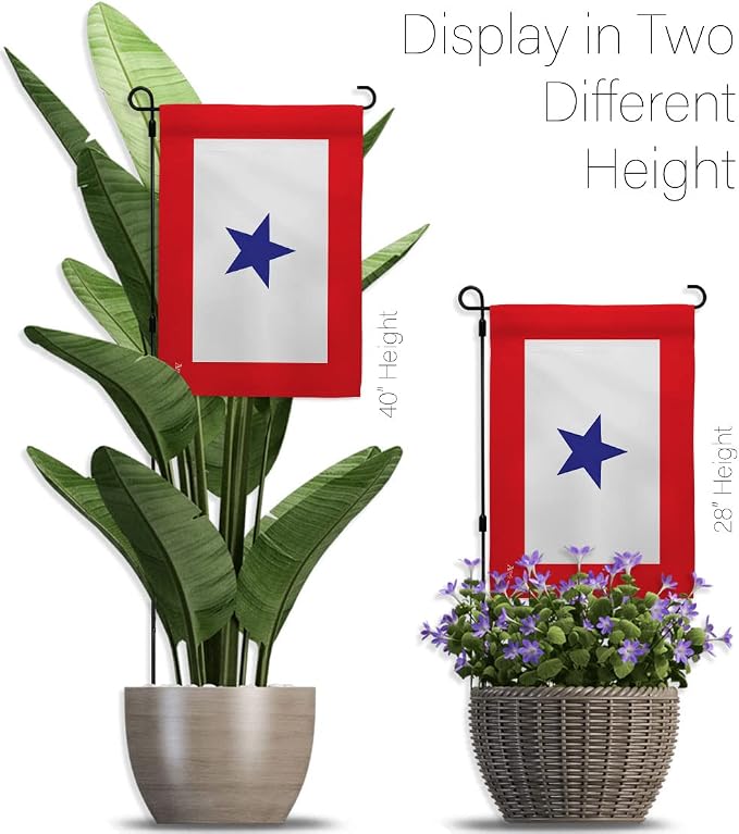 Blue Star Flag For Military Family Deployment With Pole Set Stand Outside House Bandera Door Yard Post Home Taprstry Wall Grave Decorations For Cemetery Service Porch Decor Memorial Veteran Day Gifts