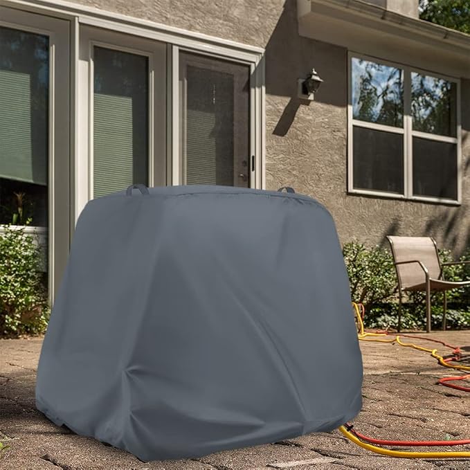 Miter Saw Cover, Waterproof Dust Cover for 10" and 12" Sliding Miter Saws | Gray, Dual Handles, Buckle Secure, Windproof Drawstring, 600D Oxford Fabric, Garage & Workshop Storage, Miter Saw Dust Cover
