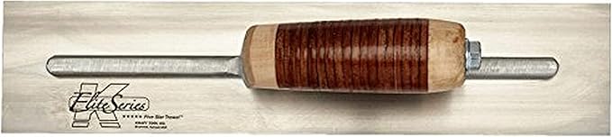Kraft Tool CFE216L Elite Series Five Star Cement Trowel with Leather Handle, 14 x 3-Inch
