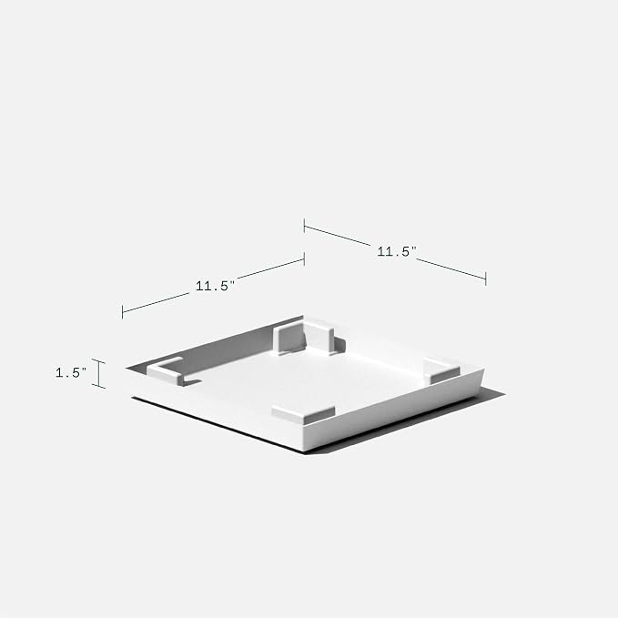 Veradek Nobleton Indoor/Outdoor Wide Square Planter (White, 22 inch - 2 Pack with 2 Saucer Trays)