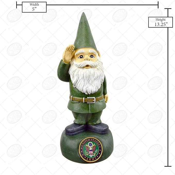 Red Carpet Studios Officially Licensed Military Garden Gnome, 13.25" Tall, United States Army
