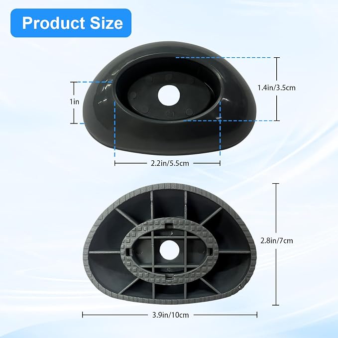 Above-Ground Pool Leg Cap for Bestway 16/18Ft x48In Steel Pro MAX & Power | Frame Pools Grey Durable ABS Protects Liner & Stabilizes Legs, 2PCS