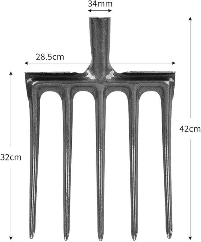 Digging Fork, Garden Digging Spading Fork, High Carbon Steel (5 Tine)
