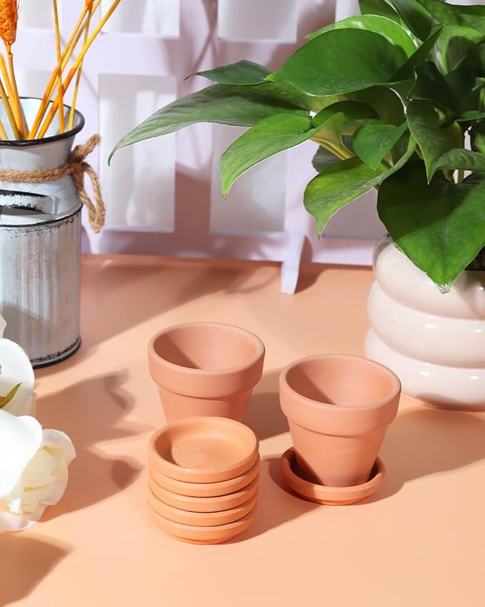 vensovo 2 Inch Terracotta Plant Saucer Pots Tray - 32 pcs Mini Planter Saucers for Indoor & Outdoor Plants, Small Clay Trays Perfect for 1 Inch 1.5Inch Flower Pot