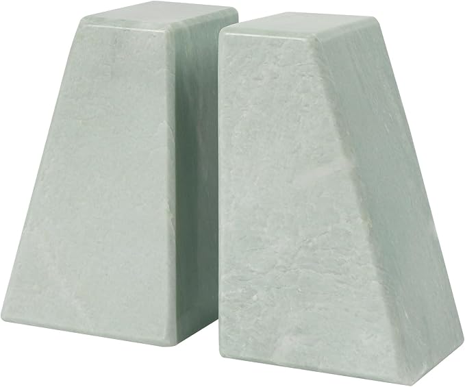 Marble Bookends, Large Stone Bookends for Heavy Books | Decorative Book Ends Heavy-Duty Marble Book Holders Stable Durable Unique Gift Choice