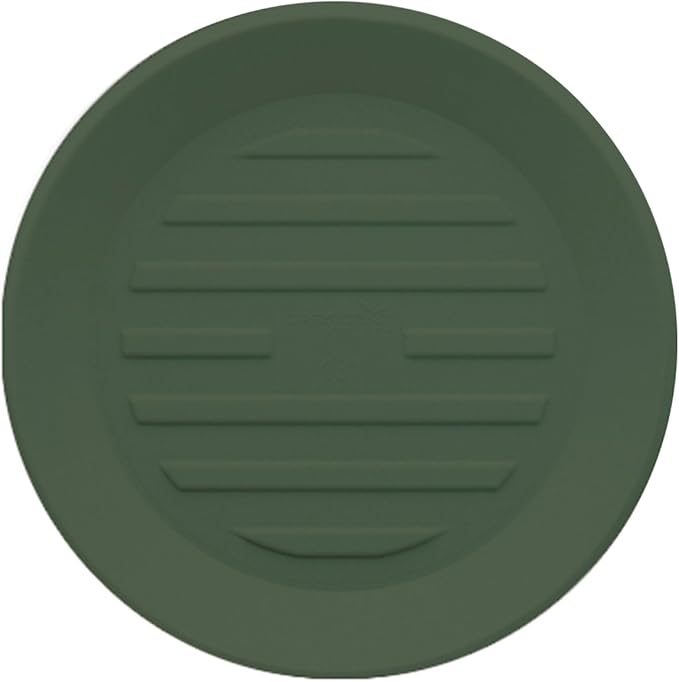 Crescent Garden Universal Round Planter Saucer – Heavy-Duty Drainage Tray for Indoor & Outdoor Use – Fits Pots with 13" Base (18" Total Outer Diameter) - Olive Green