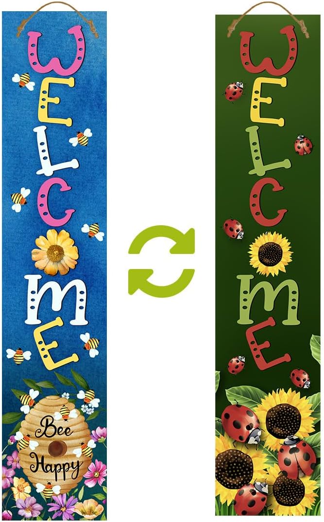 Briarwood Lane Bee Happy Bugs Pine Reversible Porch Leaner