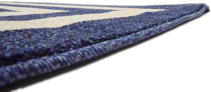 Unique Loom Athens Collection Classic Geometric Modern Border Design Area Rug (7' 0 x 10' 0 Rectangular, Navy Blue/ Beige)