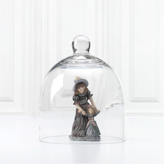 Plymor 6" x 7" Bell Jar Glass Display Dome Cloche (Small - Interior Size 5.75 inch x 5.75 inch)