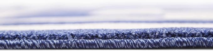Unique Loom Athens Collection Classic Geometric Modern Border Design Area Rug (8' 0 x 8' 0 Square, Navy Blue/ Beige)