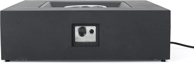 Christopher Knight Home Aidan Outdoor 50,000 BTU Square Fire Pit (No Tank Holder) - Lightweight Concrete - Dark Gray