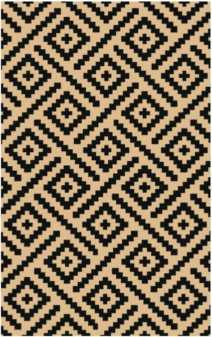 GENIMO 5'x8' Washable Outdoor & Indoor Rugs, RV Mat for Patio, Living Room, Bedroom, Balcony & Porch,Beach, Dining Room,RV, Deck, Camping, Geometric Outdoor Area Rug,Easy Cleaning