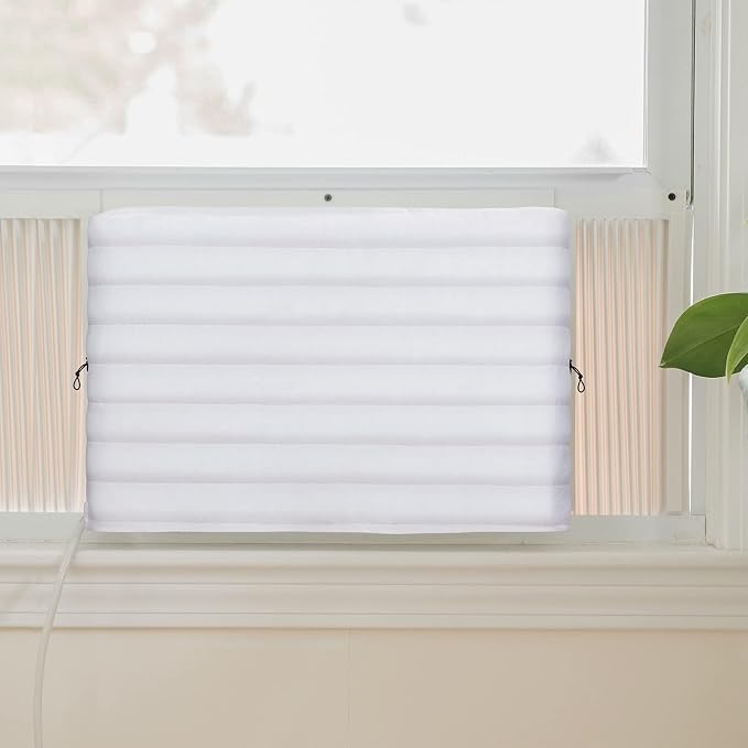 KylinLucky Indoor ACCover AC Cover for Window Unit 21 x 15 x 3.5 inches | Inside Air Conditioner Cover, Dust Protection, White