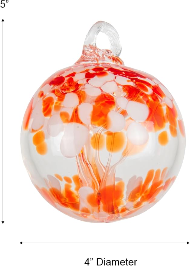 Dale Tiffany Hand Blown Glass, 4" Diameter Nova, Tree of Life Collection, Witch Globe Hanging Garden Indoor/Outdoor Decorative Ornament Gazing Ball