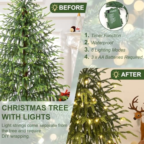 BLEUM CADE 3FT Small Norfolk Pine Tree with Lights, Tabletop Christmas Tree - Image 6
