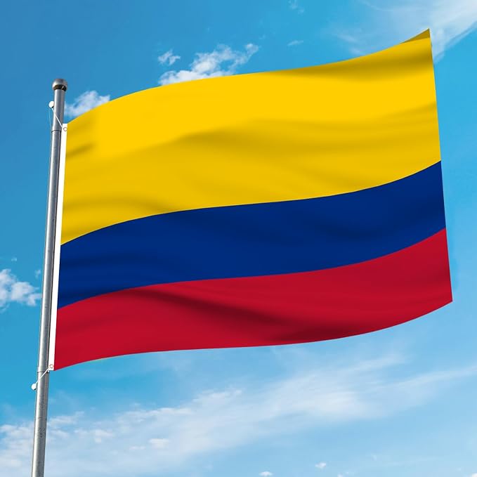 AhfuLife Colombia Flag 3x5 Ft 2 PCS, Large Colombia National Flags for Outside - Double Side with Brass Eyelets for World Cup Party Decorations, Soccer Party Bar Garden Decoration Indoor Outdoor