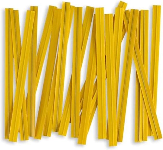 2000pcs Plastic/Paper Coated Yellow 7" x 1/4"(6mm) Twist Ties - Won't Rip or Pull Off