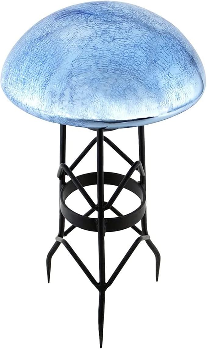 Achla Designs Glass Toadstool Mushroom Gazing Ball, Blue Lapis