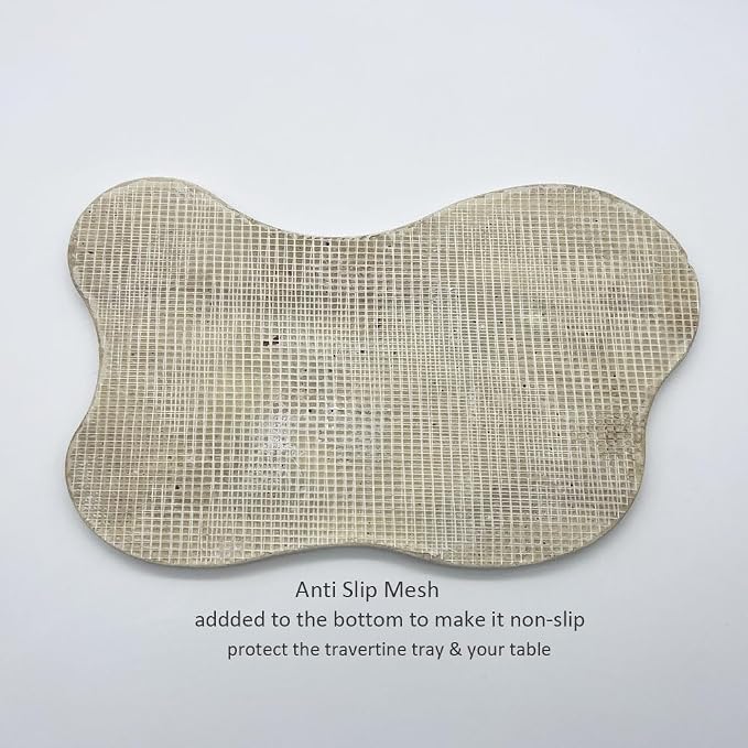 Cloud Shaped Travertine Vanity Tray, 13.3 x 8.3 Inch Natural Stone Decorative Catchall Tray for Bathroom Countertop, Beige Marble Jewelry Dish Perfume Tray for Coffee Table Dresser Nightstand