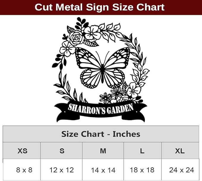 MeMate Flowers Garden Signs, Floral Garden Sign to Personalize, Personalized Metal Signs, Customized Name Wall Art for Garden Outdoor Decor, Large Outdoor Plaque Sign for She Shed, Potting Shed