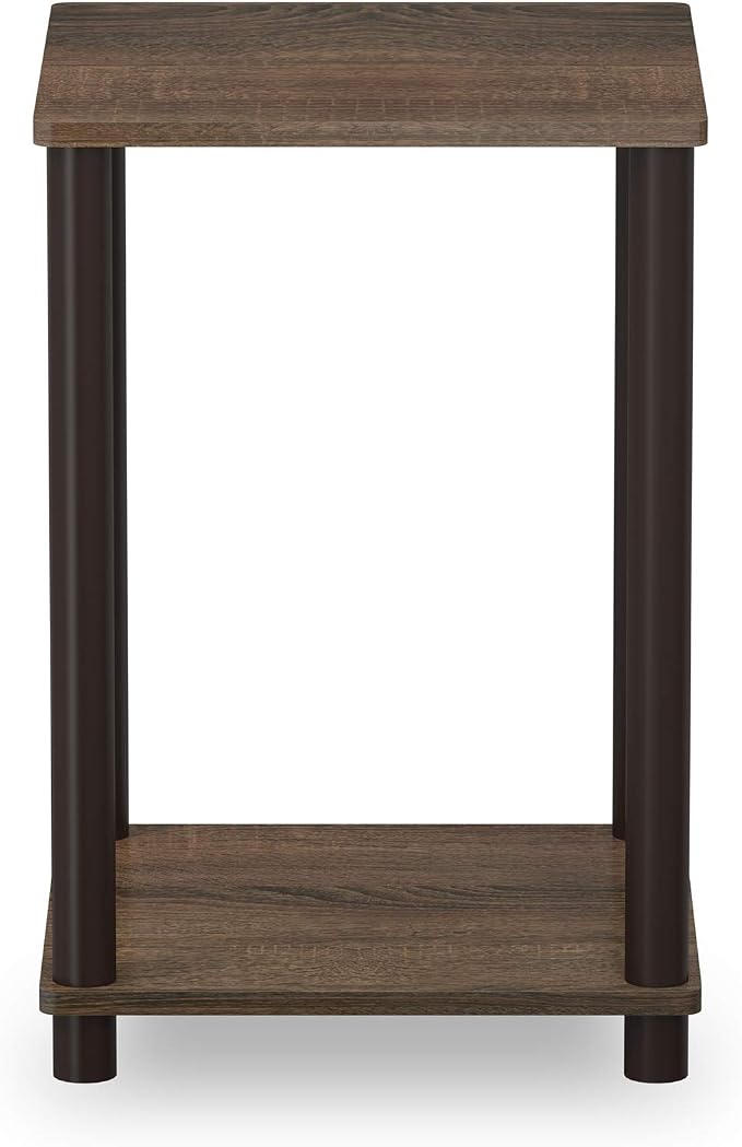 FURINNO Turn-N-Tube Haydn 2-Pack End Table, Walnut/Brown