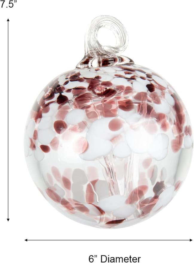 Dale Tiffany Hand Blown Glass, 6" Diameter Enchanted, Tree of Life Collection, Witch Globe Hanging Garden Indoor/Outdoor Decorative Ornament Gazing Ball