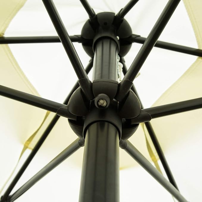 Sunnyglade 7.5' Patio Umbrella Outdoor Table Market Umbrella with Push Button Tilt/Crank, 6 Ribs (Beige)
