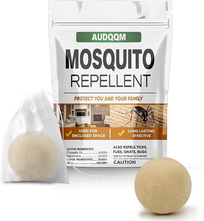 AUDQQM Mosquito Repellent Outdoor Patio, Mosquito Repellent Balls Indoor, Mosquitoes Deterrent for Yard, Keep Mosquito Away for Room/Porch/Camping, Last for 60 Days-1P